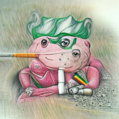 AI Toad 6741 pencil drawing